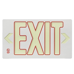Glo Brite Single Sided Eco White Exit Sign (PF50) 15 3/8" x 8 3/4" x 3/4"